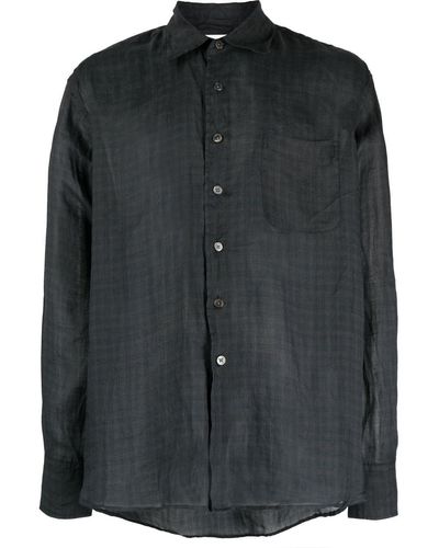 Our Legacy Above Ramie Checked Shirt - Black