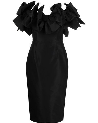 Carolina Herrera Bow-detail Strapless Midi Dress - Black