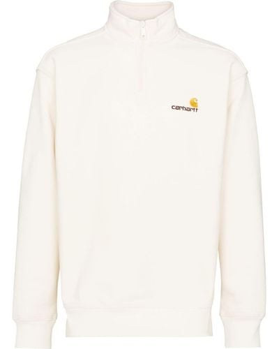 Carhartt Logo-embroidered Half-zip Sweatshirt - White
