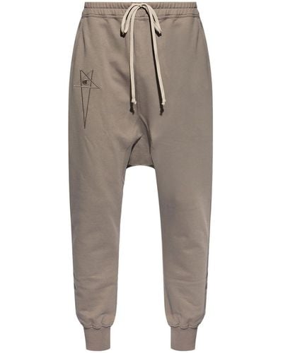 Rick Owens X Champion Logo-embroidered Cotton Track Pants - Natural