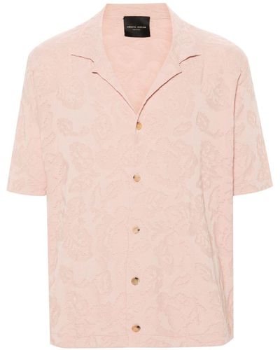 Roberto Collina Patterned-jacquard Cotton Shirt - Pink