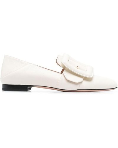 Bally Janelle Buckle Loafers - White