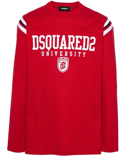 DSquared² T-shirt Varsity à logo imprimé - Rouge