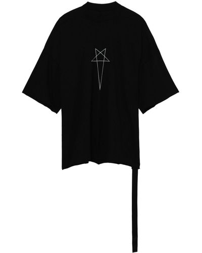 Rick Owens T-shirt Met Print - Zwart