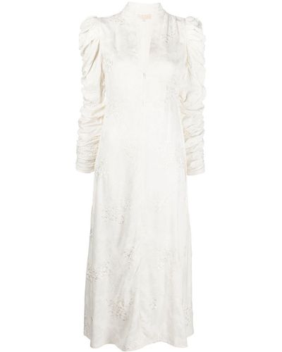 byTiMo Robe mi-longue à design drapé - Blanc