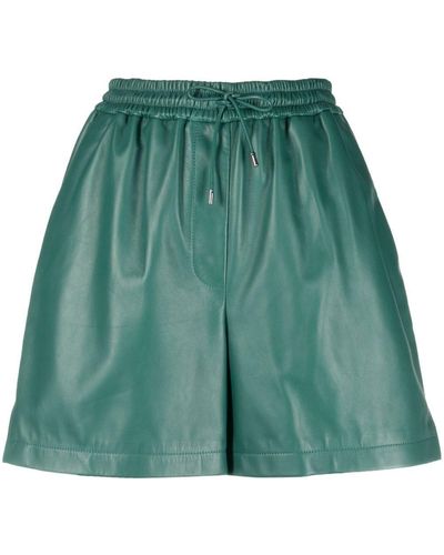 Loewe Short en cuir à logo embossé - Vert