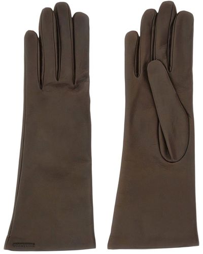 Ferragamo Logo-debossed Cashmere Gloves - Brown