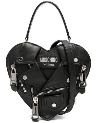 Moschino Sac Biker à design de cœur - Noir
