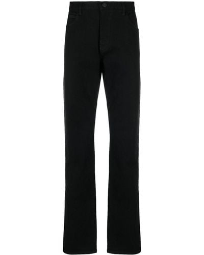 Giorgio Armani Mid-rise Cotton Straight Jeans - Black