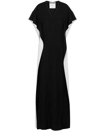 Moschino V-neck Two-tone Maxi Dress - Black