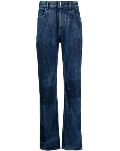 Givenchy Straight-Leg-Jeans mit 4G-Print - Blau