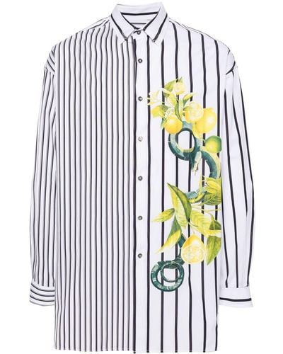Roberto Cavalli Overhemd Met Print - Wit