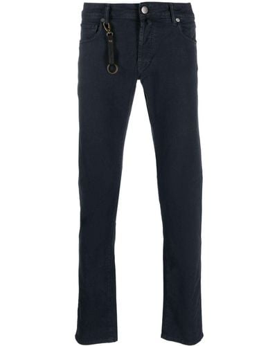 Incotex Halbhohe Slim-Fit-Jeans - Blau