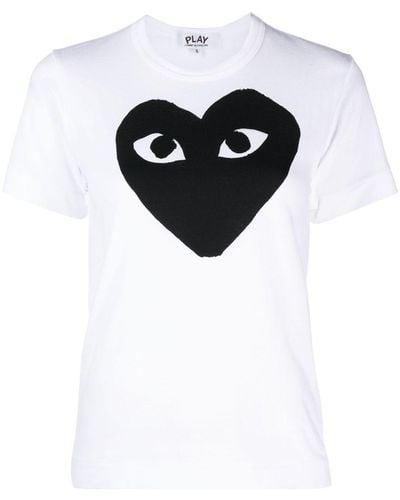 COMME DES GARÇONS PLAY T-shirt en coton à logo imprimé - Noir