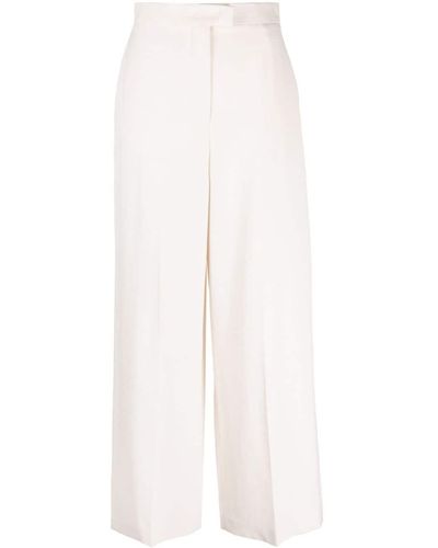 Fendi Pantalon de tailleur en laine à taille haute - Blanc