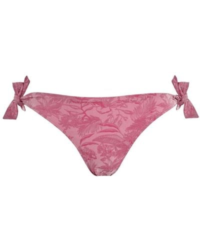 Vilebrequin Floral-jacquard Side-tie Bikini Bottoms - Pink