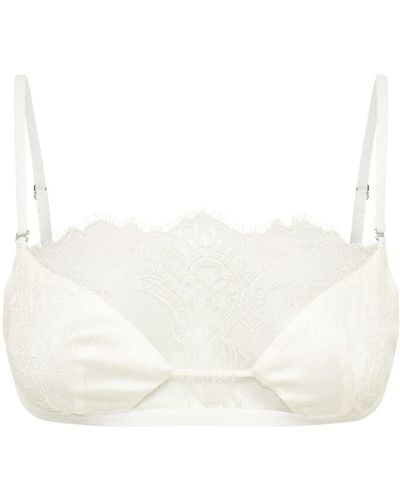 Dion Lee Chantilly-lace Square-neck Bra - White