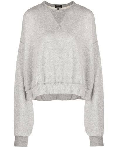 R13 Cropped Cotton Sweatshirt - Gray