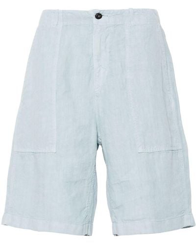 Eleventy Linen Straight-leg Shorts - Blue