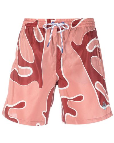 Jacob Cohen Abstract-print Swim Shorts - Red