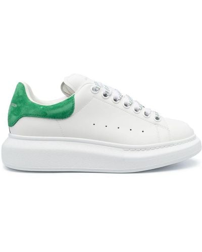 Alexander McQueen Oversized Trainers With Bright Green Spoiler - White