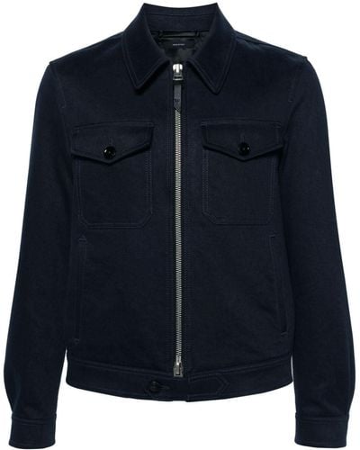 Tom Ford Cotton-blend Jacket - Men's - Cotton/linen/flax/cupro - Blue