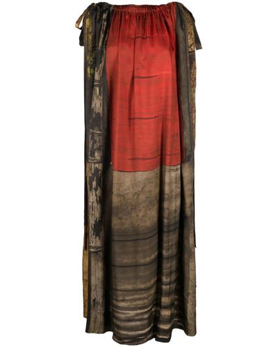 Uma Wang アブストラクトパターン ドレス - レッド