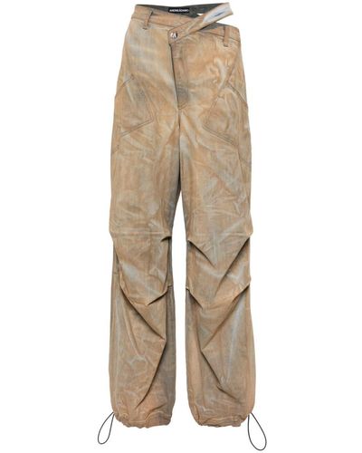 ANDREADAMO High-waist Cargo Jeans - Natural