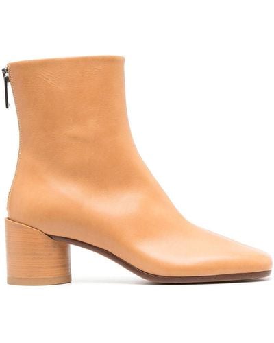 MM6 by Maison Martin Margiela Square-toe Ankle Boots - Brown