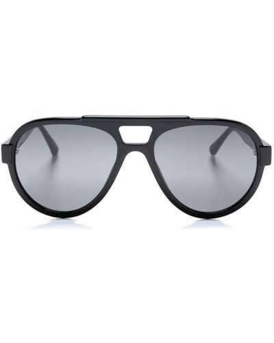 Linda Farrow X The Attico Jurgen Pilot-frame Sunglasses - Gray