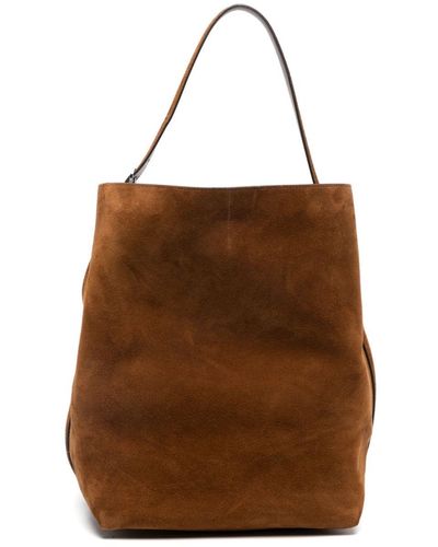 Totême Slouch-body Suede Bag - Brown