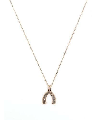 Adina Reyter Collana Wishbone in oro giallo 14kt con diamante - Metallizzato