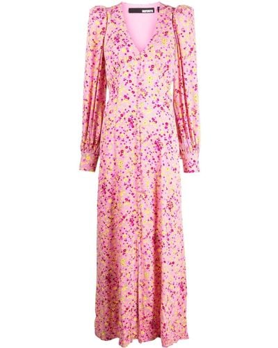 ROTATE BIRGER CHRISTENSEN Maxi-jurk Met Bloemjacquard - Roze