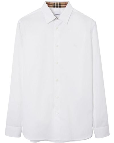 Burberry Camisa con botones y manga larga - Blanco
