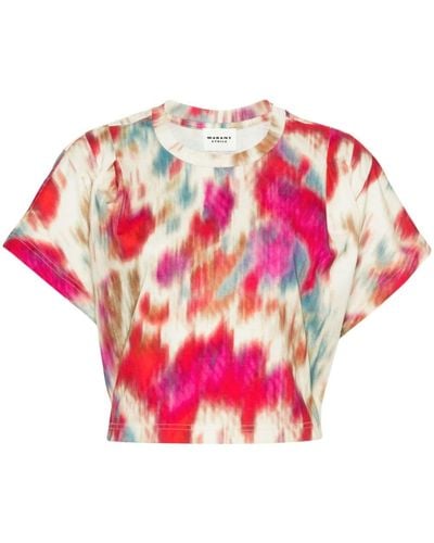 Isabel Marant Camiseta corta Zilia con estampado abstracto - Rosa