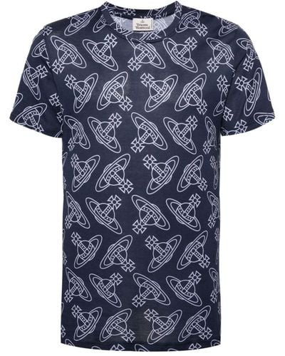 Vivienne Westwood T-shirt Met Print - Blauw
