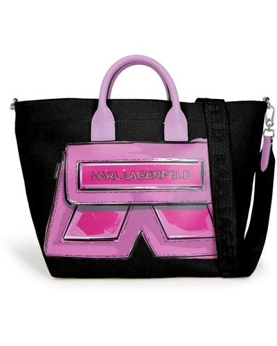 Karl Lagerfeld Ikon/k Canvas Tote Bag - Pink