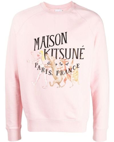 Maison Kitsuné Trui Met Logoprint - Roze