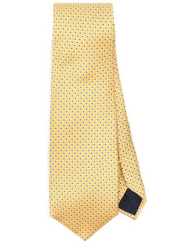 Corneliani Geometric-print Silk Tie - Yellow