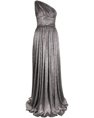 Rhea Costa Asymmetrisches Metallic-Kleid - Grau
