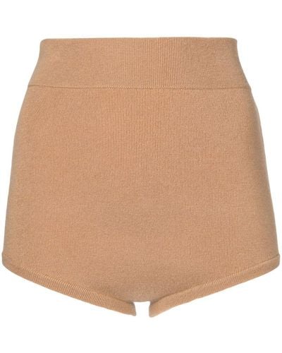 Cashmere In Love Felix Knitted High-waist Shorts - Natural