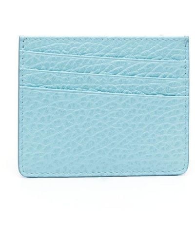 Maison Margiela Four-stitch Leather Card Holder - Blue