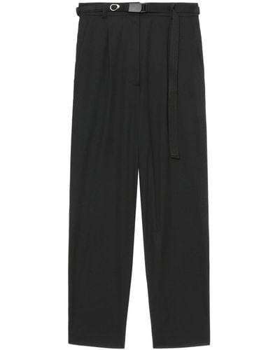 Hyein Seo Pleated Cropped Trousers - Black