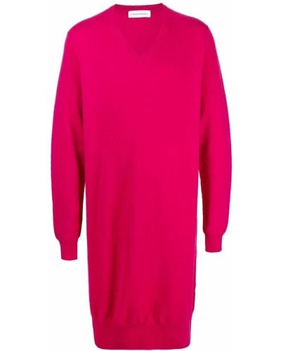 Extreme Cashmere カシミア Vネックドレス - ピンク