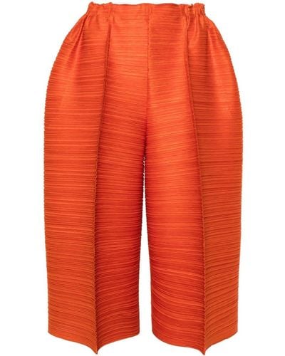 Pleats Please Issey Miyake Pantalones Thicker Bounce capri - Naranja