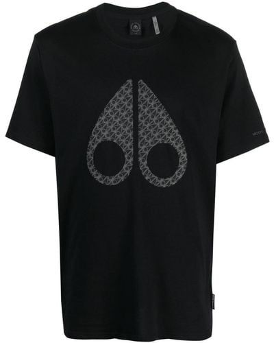 Moose Knuckles T-shirt Met Logoprint - Zwart