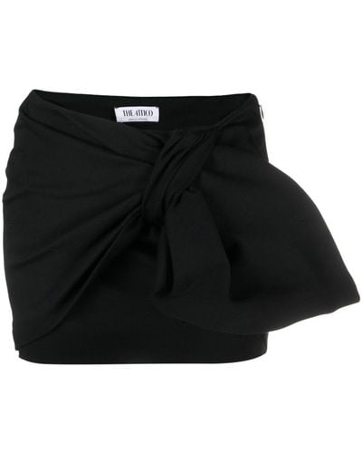 The Attico Daiki Tie-Knit Mini Skirt - Black