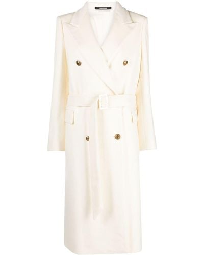 Tagliatore Jole Belted Double-breasted Coat - Natural