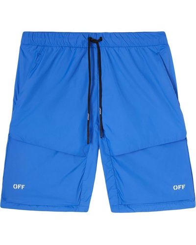 Off-White c/o Virgil Abloh Pantalones cortos de chándal con logo - Azul
