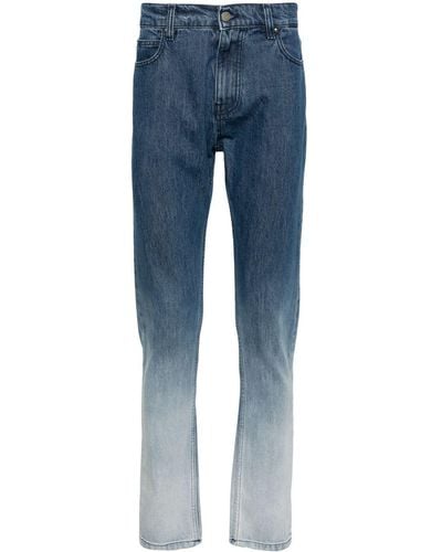 MSGM Tapered-Jeans mit ausgeblichenem Effekt - Blau